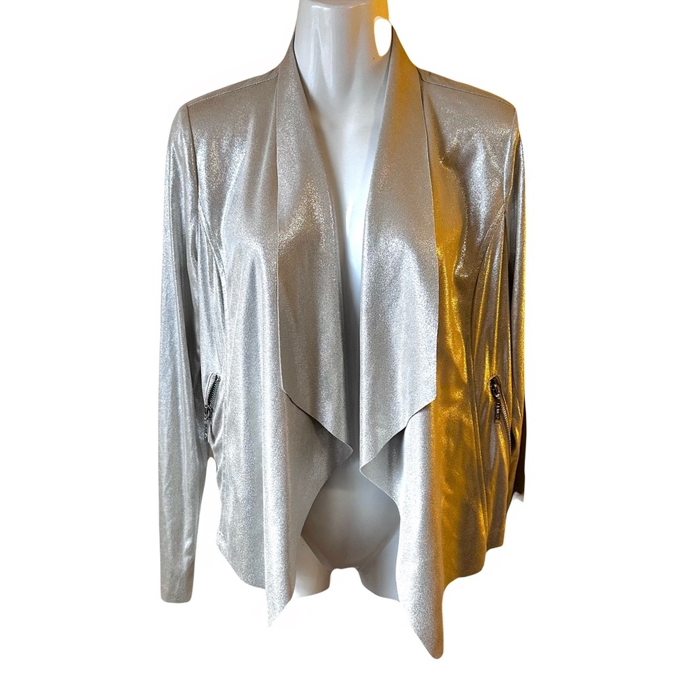 Ultra Soft Champagne Silver “Faux Suede” Metallic Jacket
